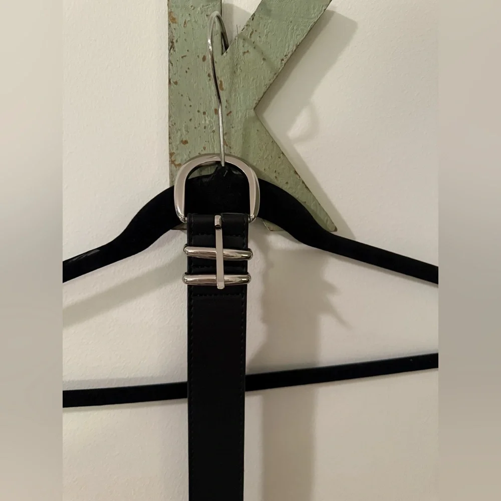 Mango Black Belt with Silver Buckle
